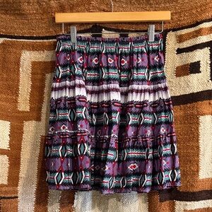 Retro 90’s Western Aztec Patterned Mini Broomstick Skirt